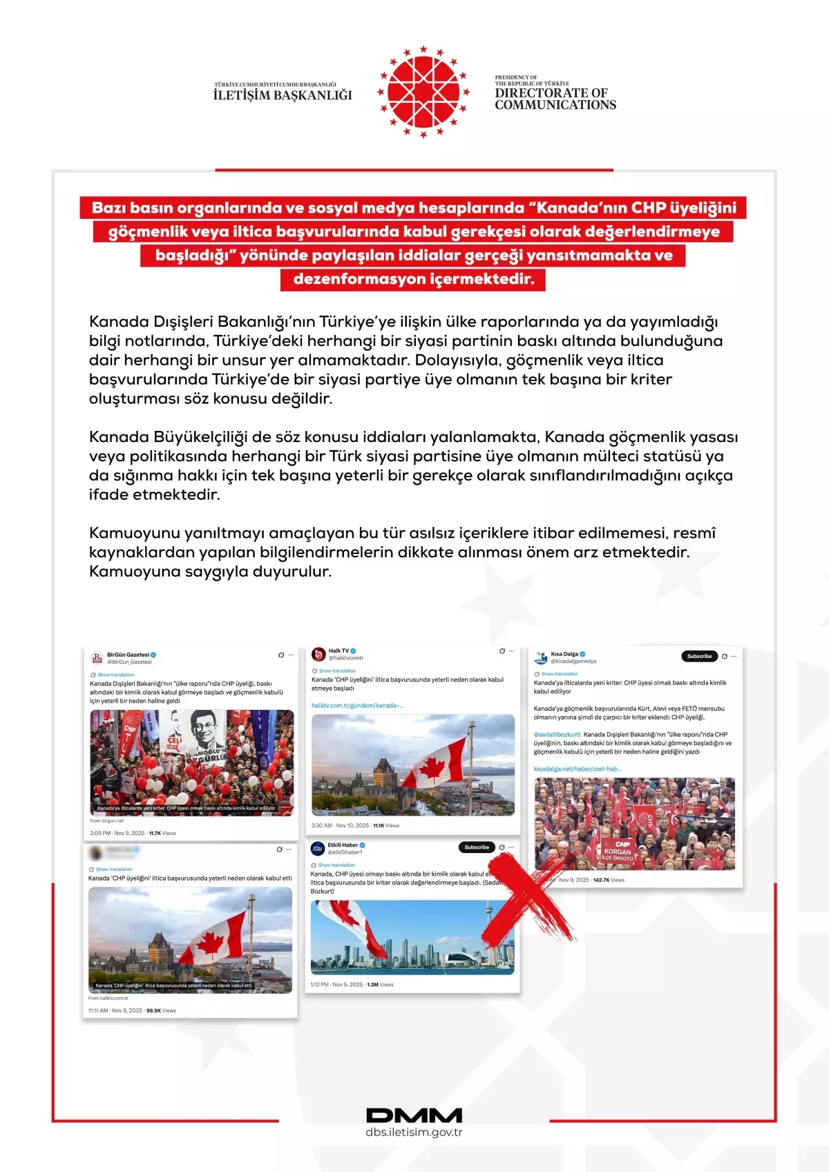 Kanada’dan CHP Üyeliği ile İlgili Dezenformasyon Açıklaması