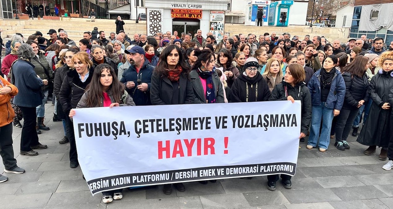 Tunceli’de kadınlardan “fuhuş çetesi” protestosu