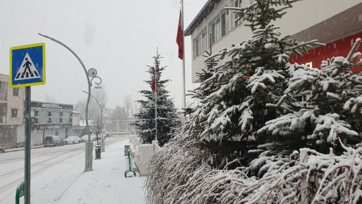 Van’da kar yağışı etkisini gösterdi: İlçe merkezi beyaza büründü
